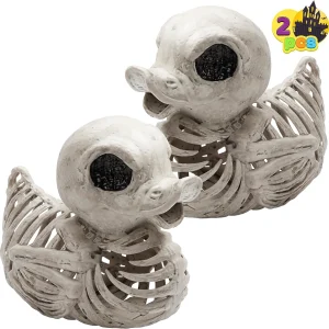 2pcs Halloween Plastic Duck Skeleton Bones 4.5in