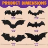 24pcs Hanging Bat Decorations with Glow in The Dark Eyes