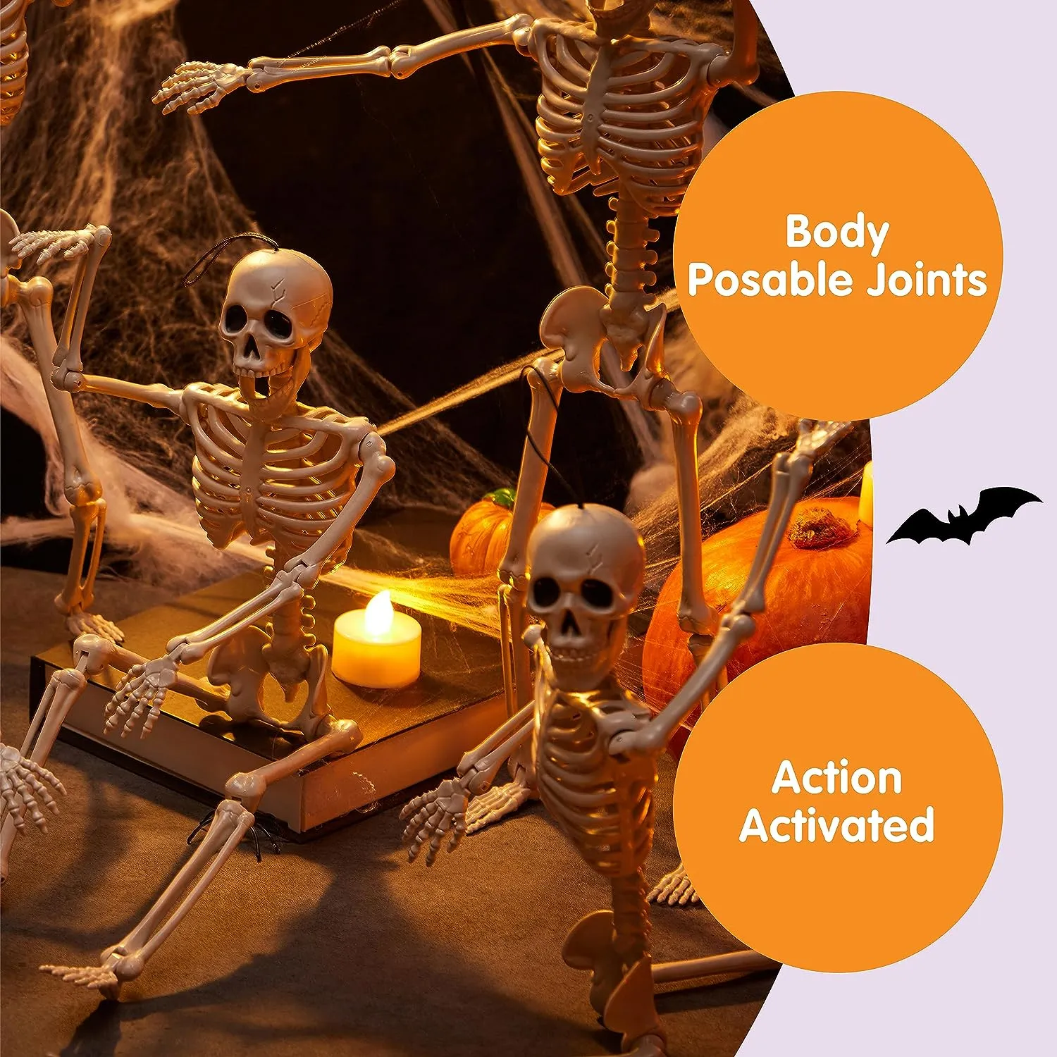 Top Quality 5pcs Halloween Hanging Skeleton 16in