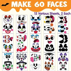 60pcs Kids Halloween Pumpkin Decorating Stickers