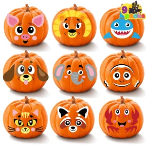 9pcs Kids Halloween Pumpkin Craft Kit