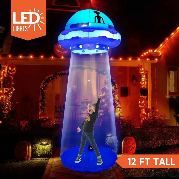 12ft Halloween LED Inflatable UFO Decoration