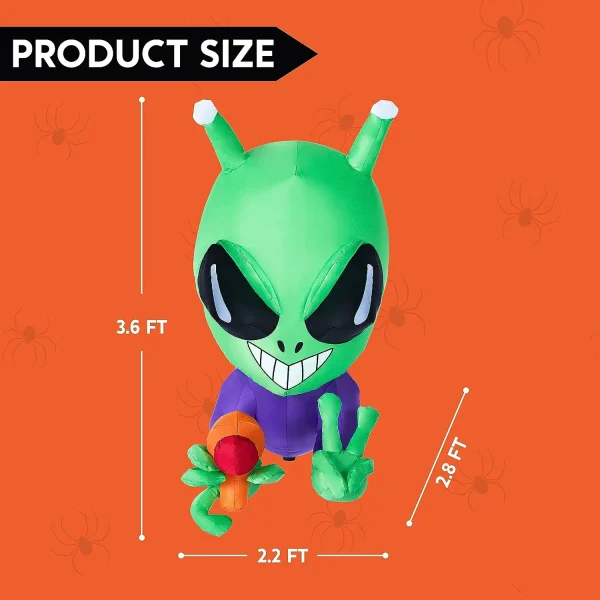 3.6ft Inflatable Alien Halloween Decoration