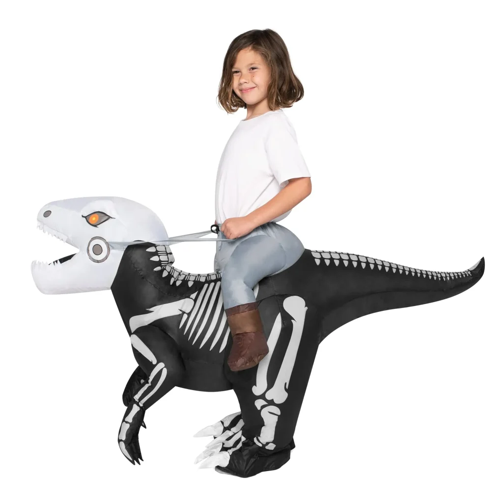 Skeleton Blow Up Dinosaur Costume Kids