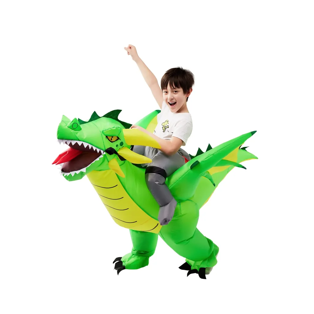 Green ride-on dragon inflatable animal costumes