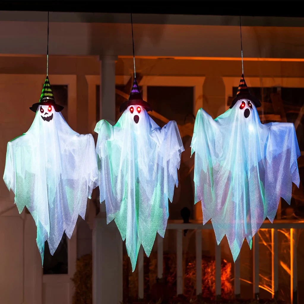 Light up hanging ghosts