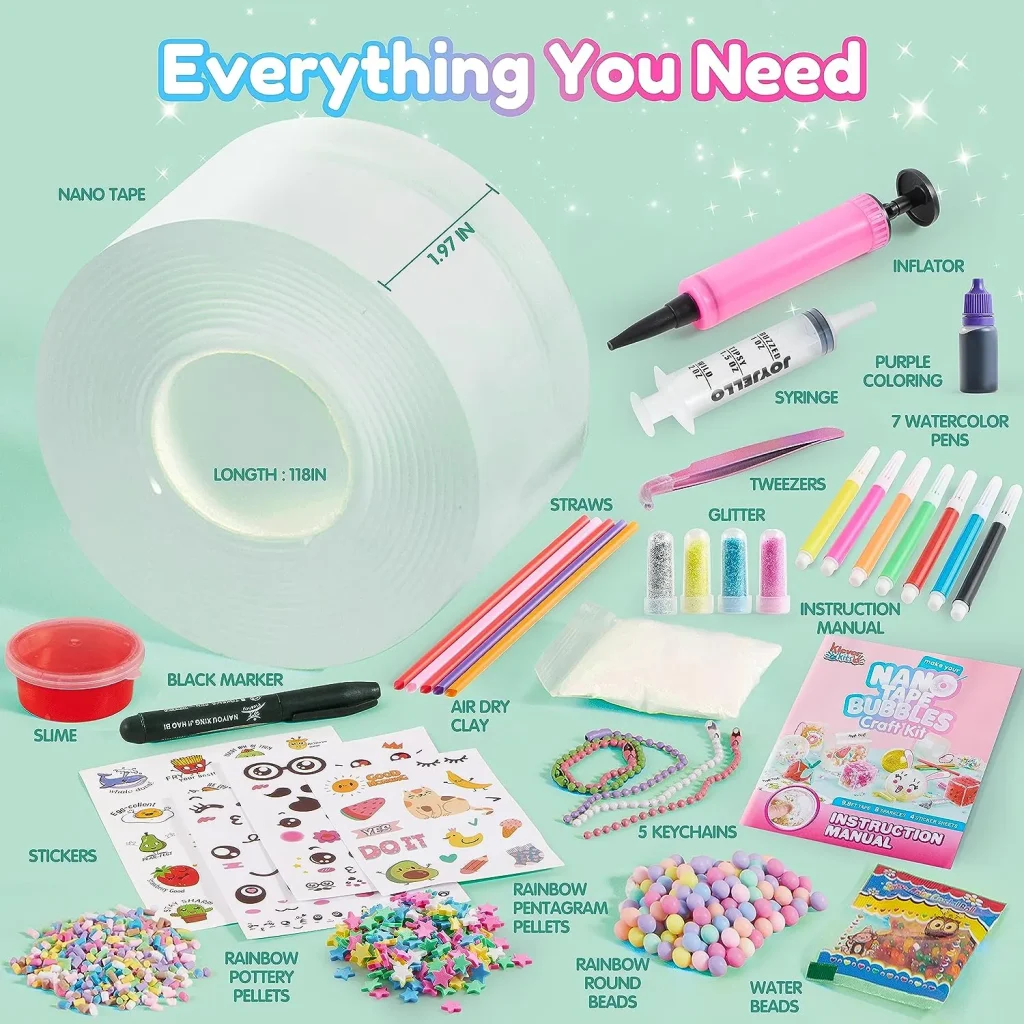 Klever Kits Nano Tape Bubble Kit for Kids, 35 Pcs Nano Tape Craft Kit - One  Stop Shop for All Celebration