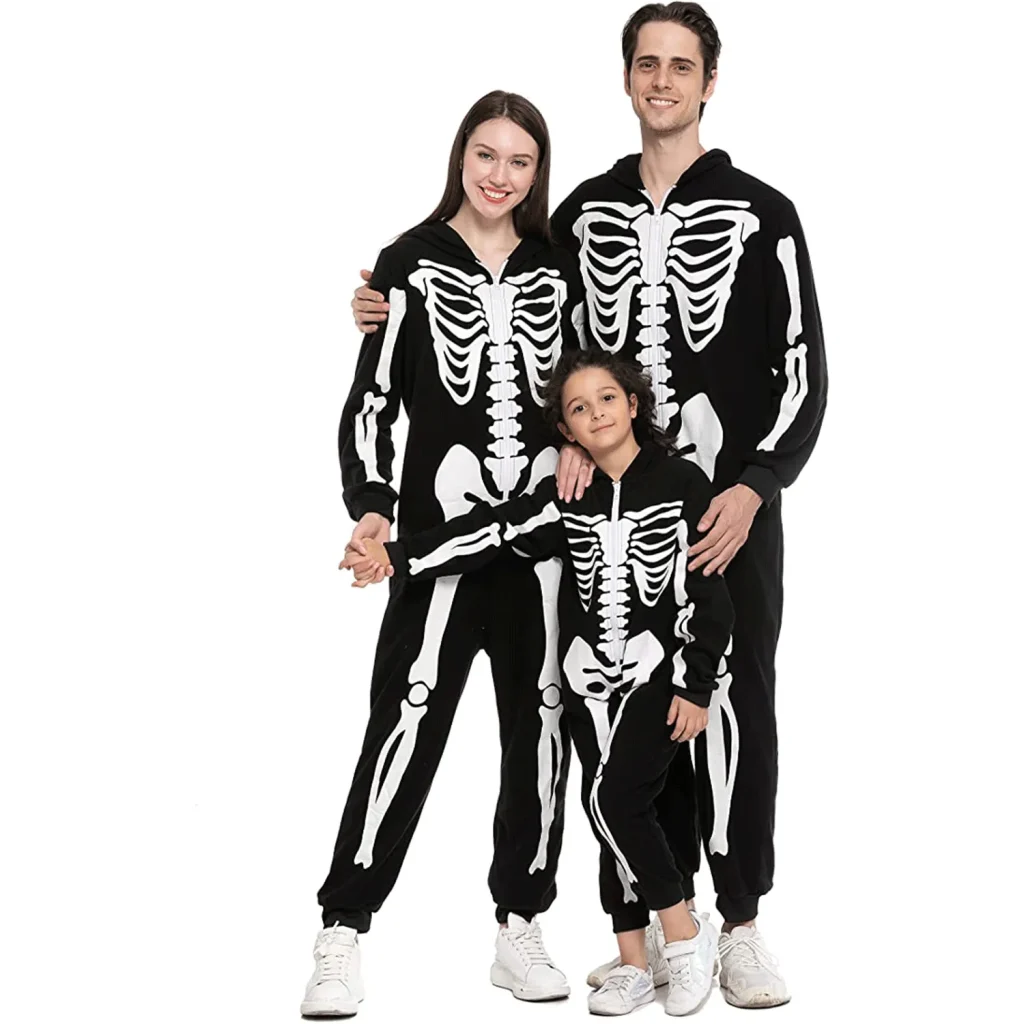 Black and White Family Skeleton Costumes