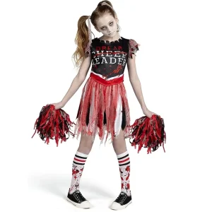 Kids Halloween Zombie Cheerleader Costume