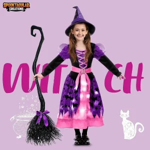 Kids Halloween Light Up Witch Costume