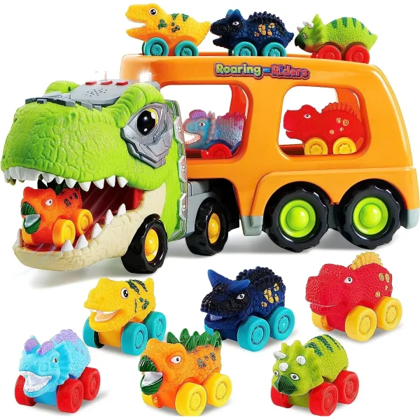 Toddler Dinosaur Truck with Music and Roaring Sound-15701