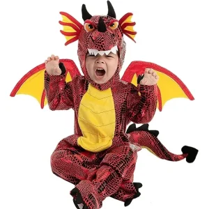 Kids Halloween Red Dragon Costume