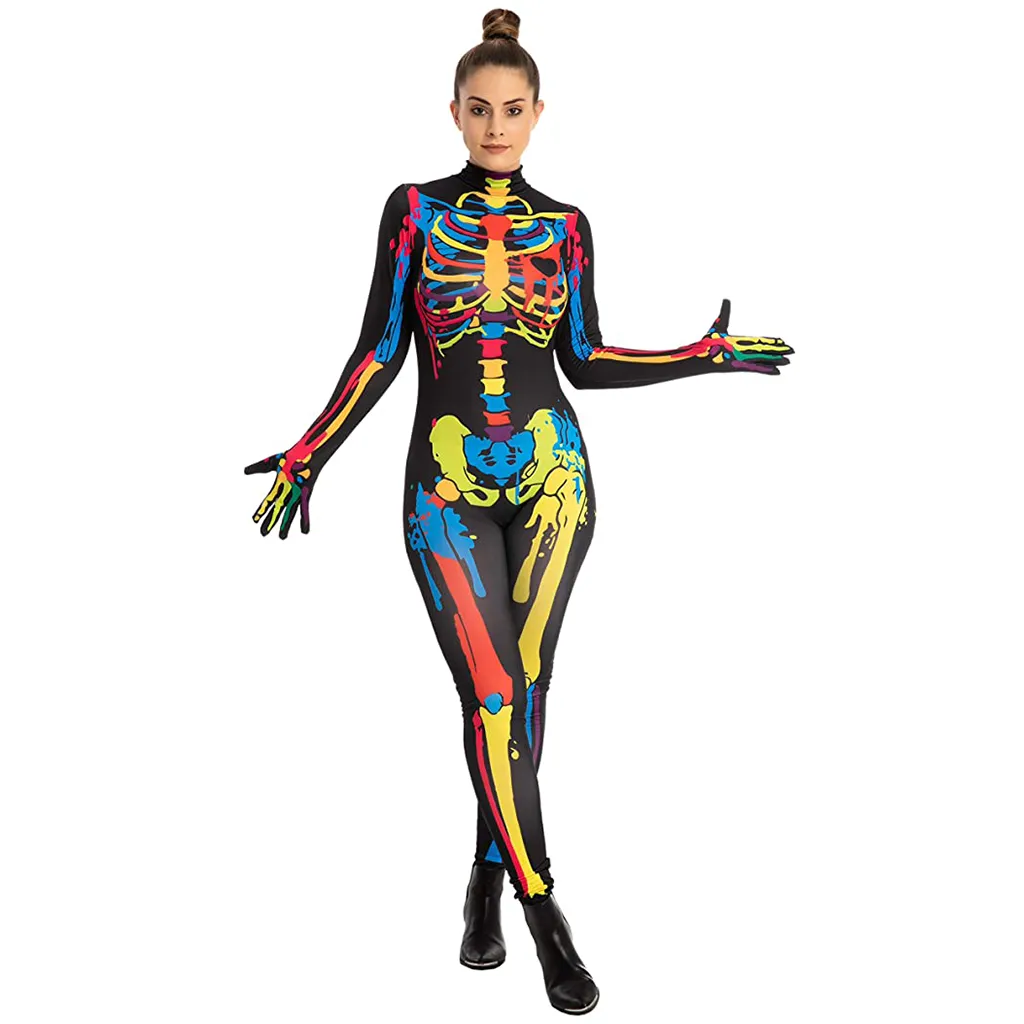 Colorful Woman Skeleton Costume
