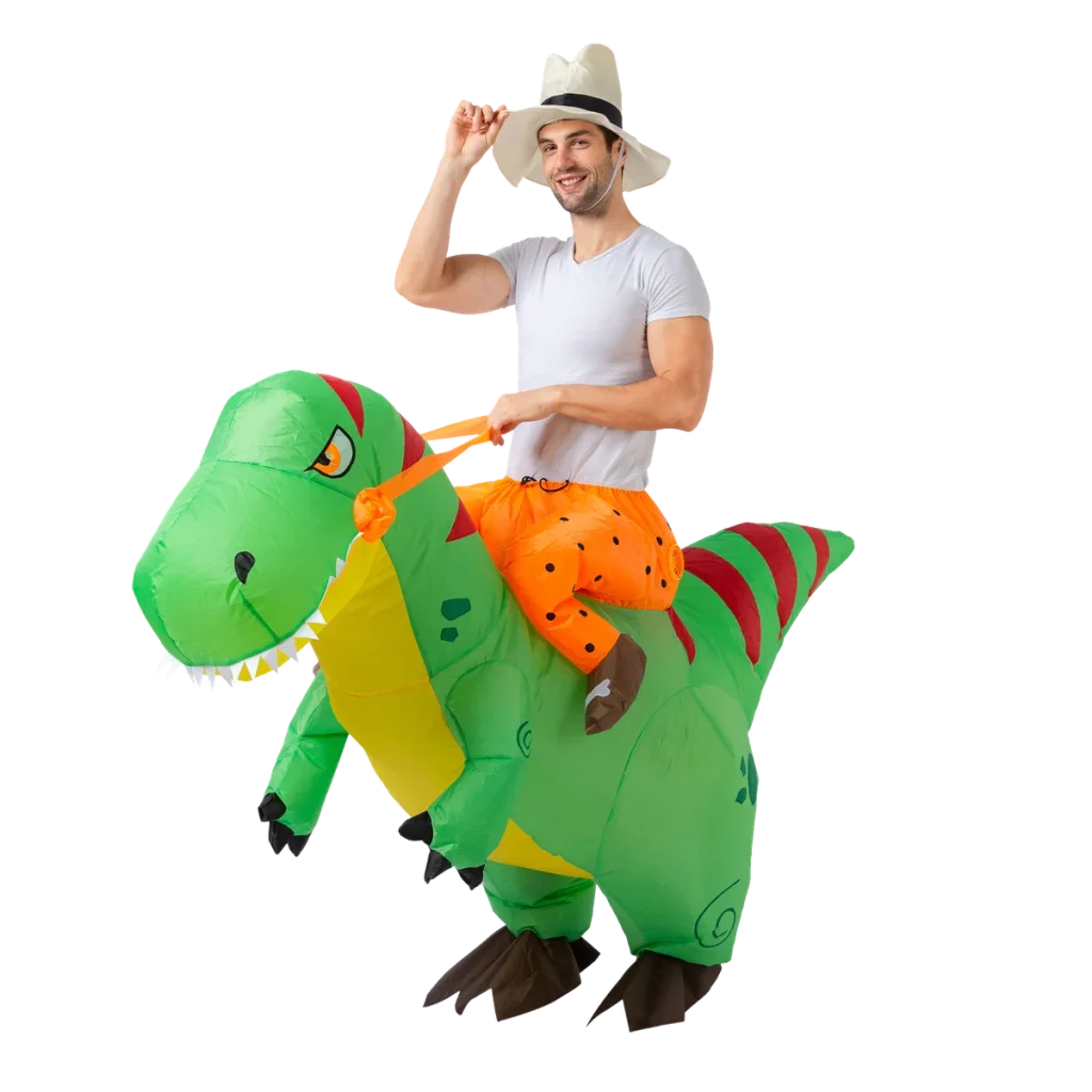 Rinding Blow up Dinosaur Costume Adults