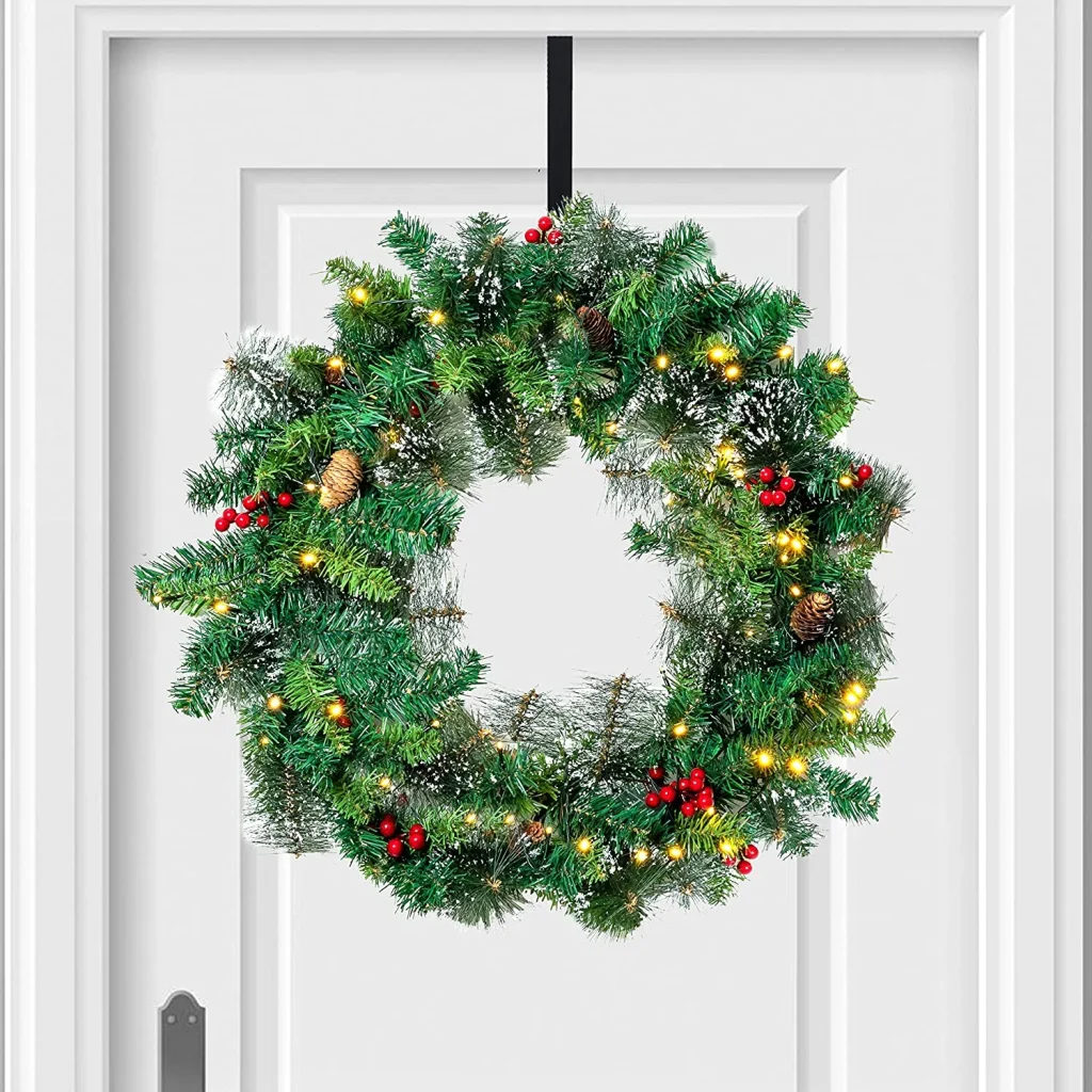 Battery Operated Snow Flocked Wreath