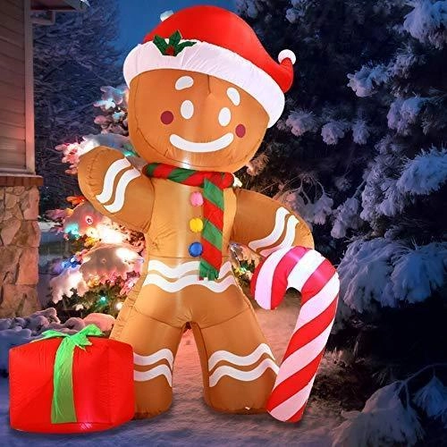 Inflatable gingerbread man yard décor