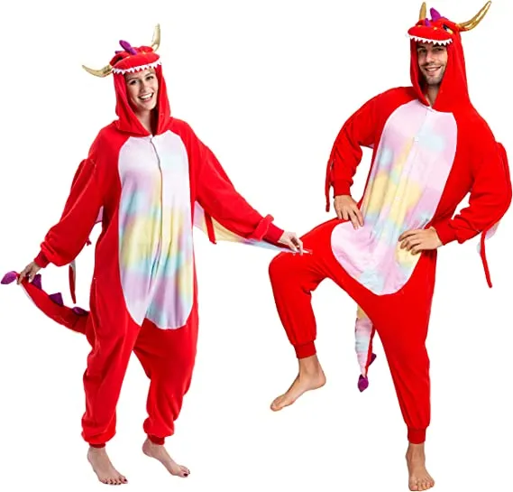 red-dragon-matching-halloween-onesie-for-couples