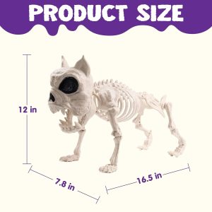 16in Halloween Poseable Puppy Skeleton Pose-N-Stay Plastic Dog Bones
