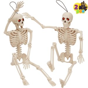 2 PCS 16?? Halloween Skeletons Decoration Full Body Posable Hanging Skeletons