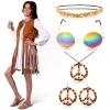 60s 70s Outfits for Women Hippie Costume Set