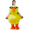 Spooktacular Creations Kids Funny Inflatable Costume, Riding a Yellow Duck Blow Up Costume
