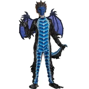Spooktacular Creations Child Black and Red Dragon Costume, Boys Dragon Wings, Tail and Mask Set