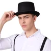 Black Top Hat, Deluxe Black Magician Top Hat, Tall Victorian Top Hats