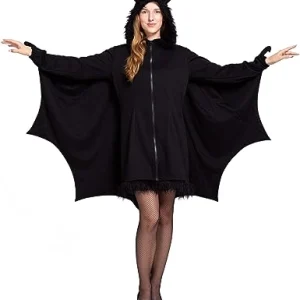 Woman Halloween Black Bat Hoodie