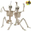 2 pcs 24in halloween full body posable skeletons human plastic bones with movable joints