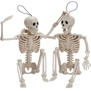 JOYIN 2 PCS 16 Inch Halloween Skeletons Full Body Posable Joints Skeletons