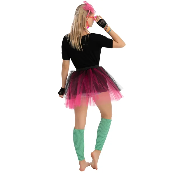 80s Costume Set with T-Shirt Tutu and Accessories