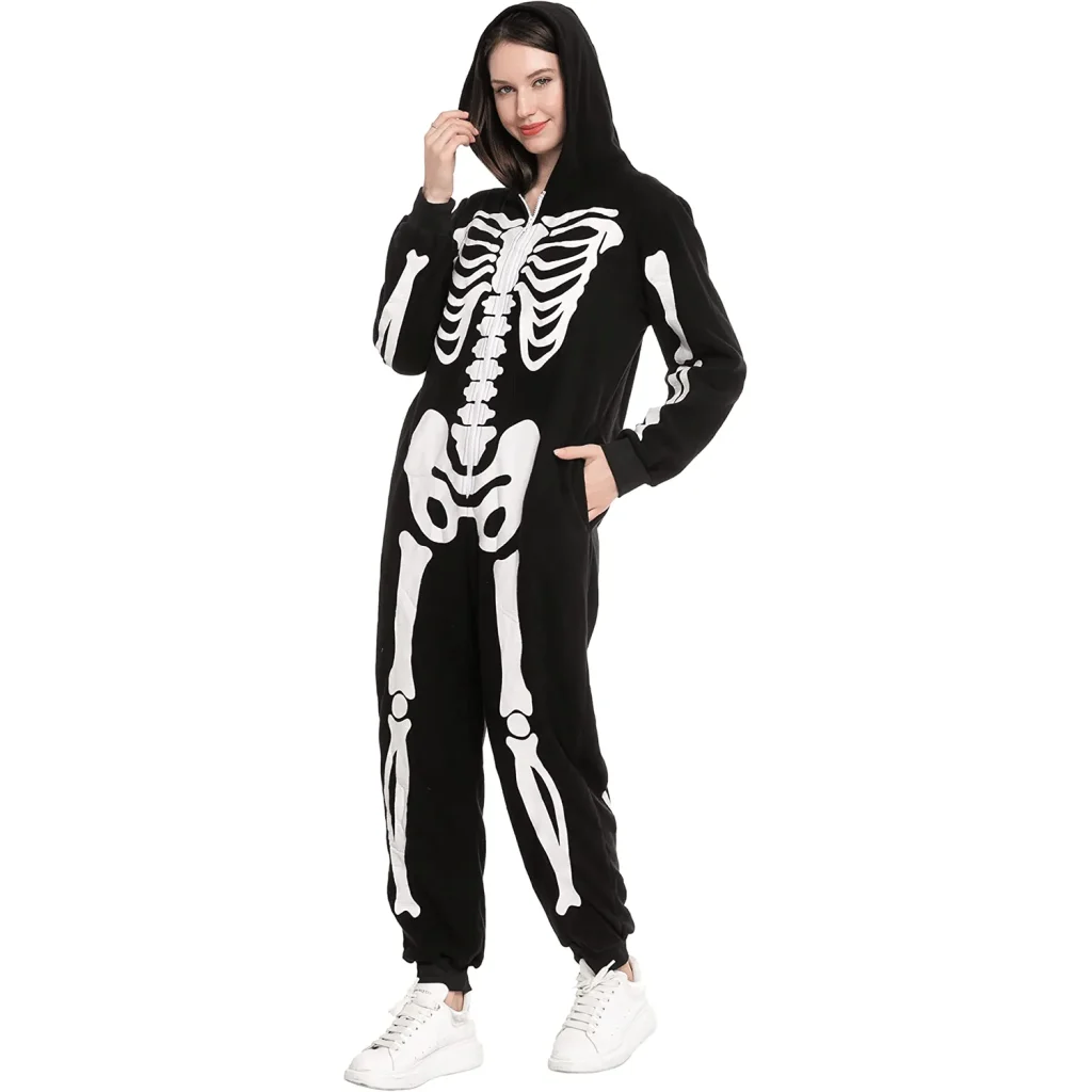 Womens halloween pajama skeleton