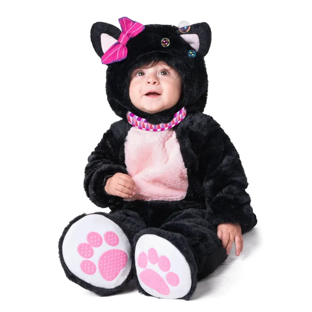 Baby black kitten pajama Halloween costume