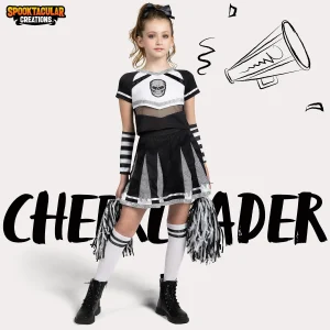 Girls Black Cheerleader Costume
