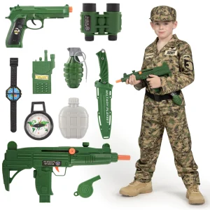 Kids Green Army Soldier Costume