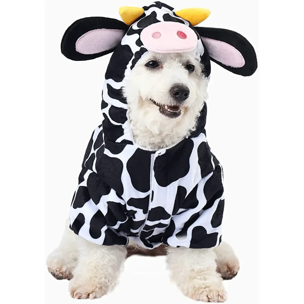 Cow costume for dog