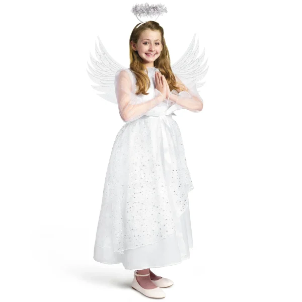 Girls White Fancy Princess Tulle Angel Costume