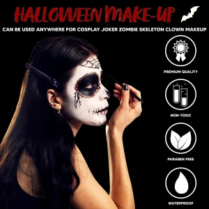 Halloween Makeup Palette Black White Gray Cosplay