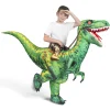 Inflatable Dinosaur Costume Riding a Raptor