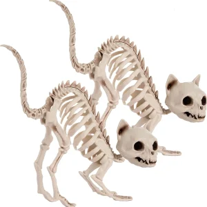 JOYIN 2 PCS Skeleton Cat Halloween Decorations Set Animal Courtyard Decoration