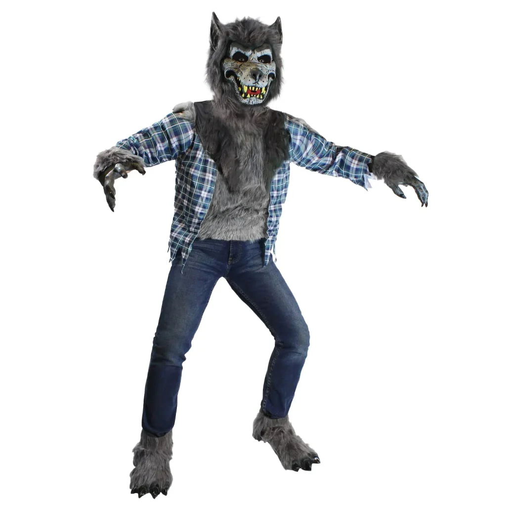 Blue Kids Howling Werewolf Suit