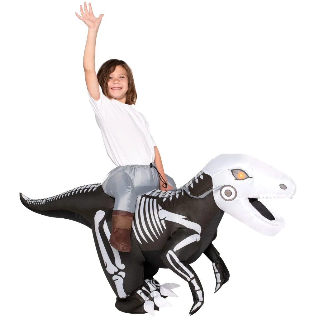Inflatable Skeleton Raptor Costume