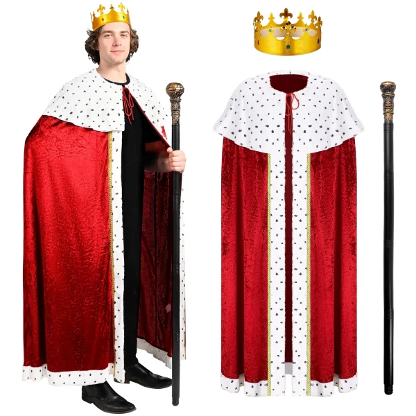 King Costume Set for Kids, Adult, Medieval Royal Lord Farquaad Costume ...
