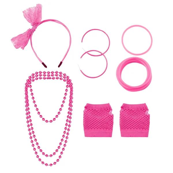 Pink 80s Halloween Accessory Set