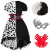 Polka Dots Dress Set for Girls Halloween Costume