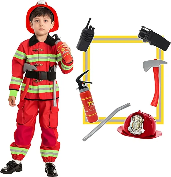 Red-Firefighter-Costume-For-Role-Play-Cosplay-Child
