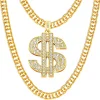 Spooktacular Creations 2 Pcs Gold Dollar Chain, Dollar Sign Necklace