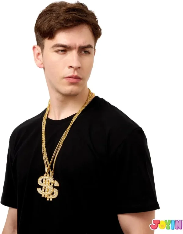 2pcs Chain Dollar Gold Necklace