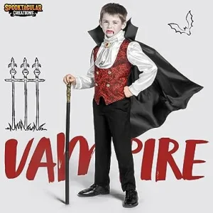 Spooktacular Creations Boys Vampire Costume, Kids Vampire of Darkness Costume