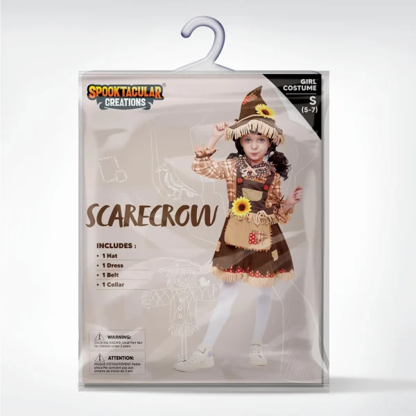 Girls Sunflower Sweet Scarecrow Costume